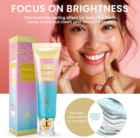 Niacinamide Whitening Toothpaste, BodyAccel Natural Toothpaste for Stain Removal and Fresh Breath (1)