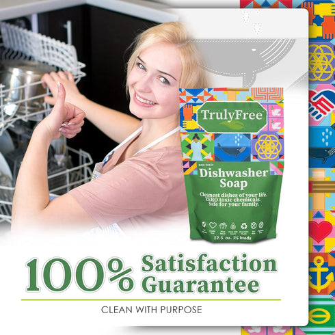 Auto Dishwasher Soap, 12.5oz Bag - Natural Concentrated Formula, Dishwasher Detergent Cleaning Supplies, Hard Water