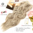MORICA Invisible Wire Hair Extensions - 20 Inch Halo Long Wavy Synthetic Hairpiece for Women (Ash Blonde Mixed Light