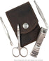 Hide & Drink Double Nail Clipper Case, Handmade Full Grain Leather Grooming Kit, Bourbon Brown, Travel Essentials