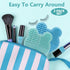 TailaiMei 2 Pack Makeup Brush Cleaning Mat with Color Removal Sponge, 2 in 1 Silicone Cleaner Pad, Blue & Green