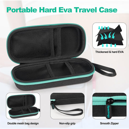 24 PCS Electrode Replacement Pads for TENS Unit & Portable Hard EVA Travel Case, Protective TENS Accessories Carrying