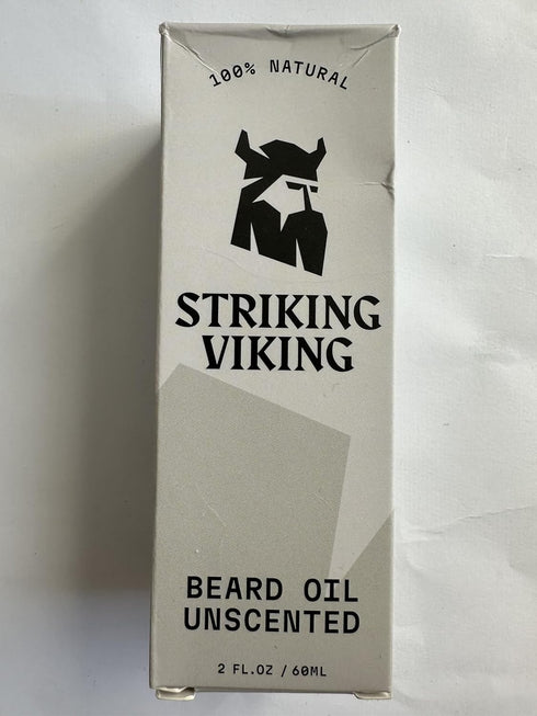 Striking Viking Beard Oil for Men, 2 Fl Oz, Unscented Naturally Derived Conditioner for Beard Growth & Softening