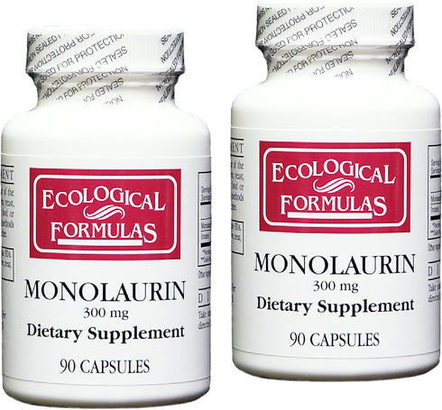 Ecological Formulas Monolaurin 300 mg - 180 Capsules (90 Capsules x 2 Bottles)