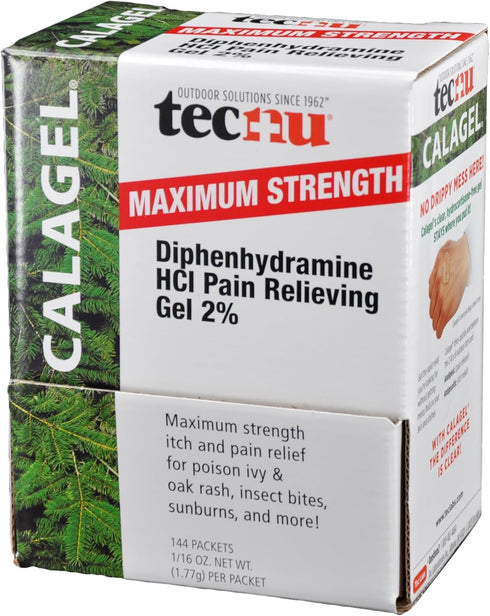 Calagel Tec Labs Tecnu Anti-Itch Gel, Maximum Strength Itch Relief for Rashes, Bug Bites, 144 Count