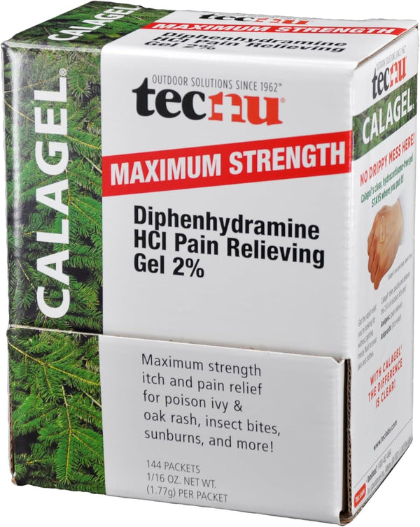 Calagel Tec Labs Tecnu Anti-Itch Gel, Maximum Strength Itch Relief for Rashes, Bug Bites, 144 Count