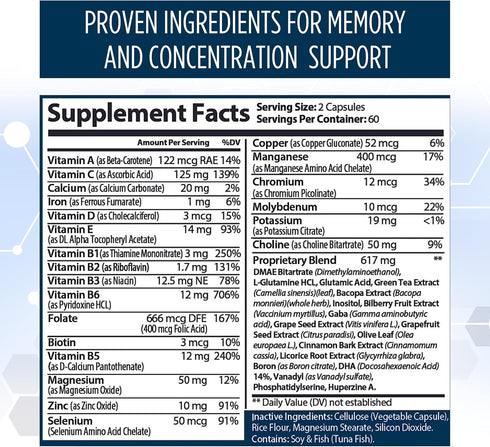 Neuro Plus Brain & Focus Formula, Nootropic Brain Booster Supplement for Mental Clarity and Energy