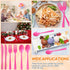 wlilupah 120 Set 40 40 40 Disposable Plastic Cutlery Forks and Spoons and Knifes for Home Office School Party Picnics