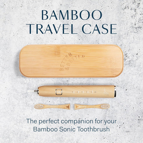 Better & Better Bamboo Travel Case - Fits 2 Replacement Brush Heads & 1 Electric Brush Handle, Natural Bamboo