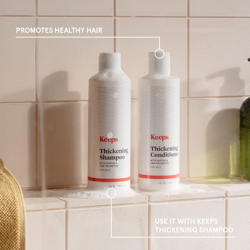Keeps Hair Regrowth Treatment Conditioner for Fuller, Thicker Looking Hair, 8 oz - DHT Blocker with Biotin, Caffeine,