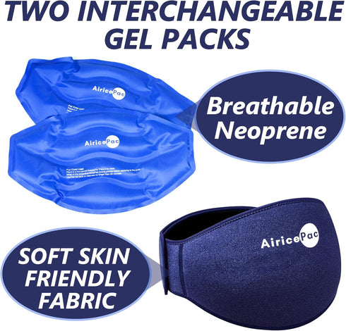Ice Pack for Back Pain Relief, 2 Pack Reusable Gel Lower Back Wrap, Cold Compress Therapy for Lumbar Injuries
