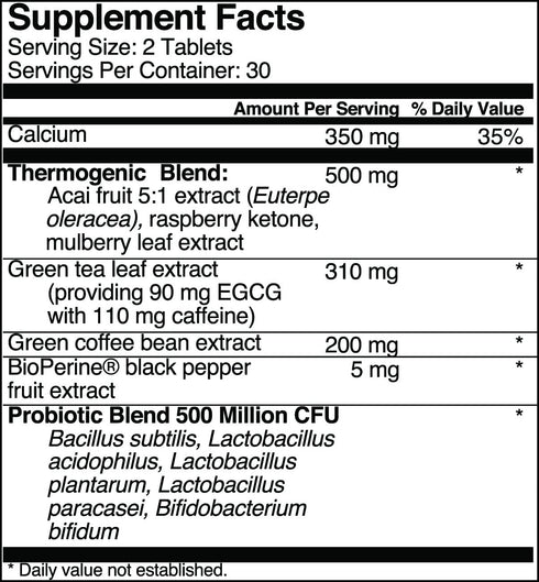 AcaiTrim Weight Loss Supplement | 60 Acai Berry Capsules with Green Tea, Green Coffee, Raspberry Ketones & Probiotics