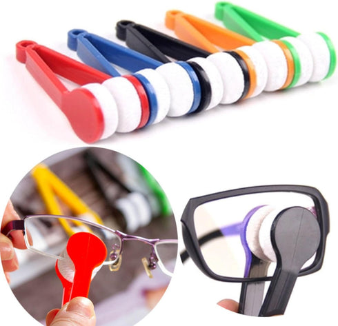 Zlongron 360 (10 mini Eye Glasses Lens Cleaner Soft Brush Cleaning Tool, Microfiber, with Eye Glasses Cleaner Wipes