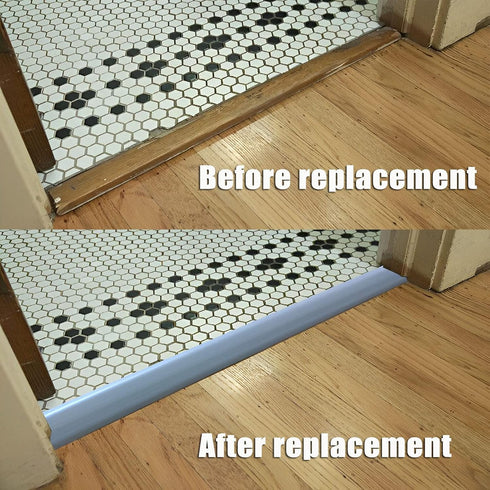 Vinyl Door Threshold Ramp, 36 Inch Door Transition Strip, Wheelchair Ramp Edge-Reducer for Home/Door/Floor (Grey)