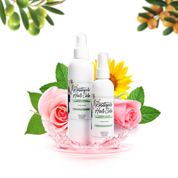 Rastta Locs Rosewater and Mint Conditioning Loc and Body Spray - Tropical Mint Fragrance for locs, type 4 hair, Braids,