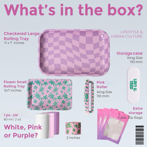 Set, Pink Rolling Tray Bundle by Gray Oval