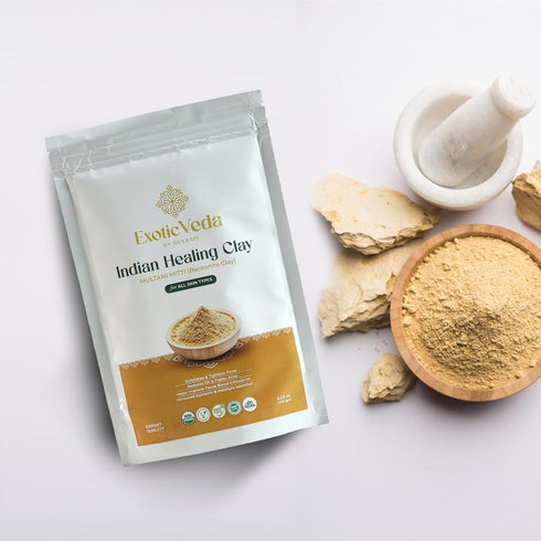 Multani Mitti Powder Fullers Earth Clay - 100% Pure Natural Indian Clay for Face Masks and Body Scrubs (100g)