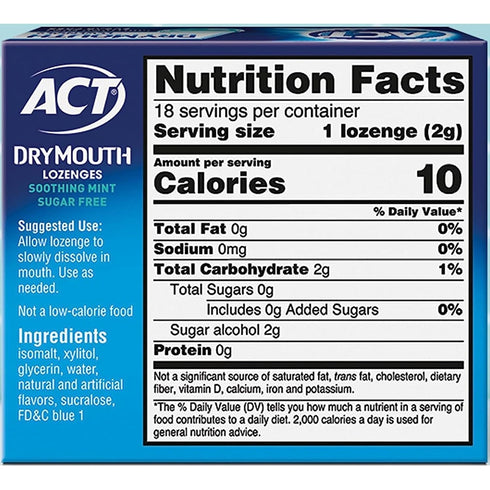 Lozenges, Mint-18 ACT Total Care Dry Mouth ea