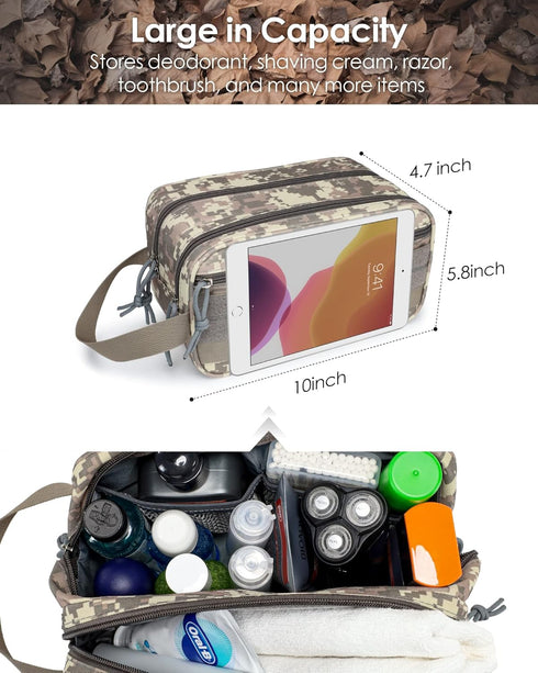TACTICISM Toiletry Bag for Men, Dry Wet Separate Travel Bag, Tactical Molle Dopp Kit, Water-Resistant