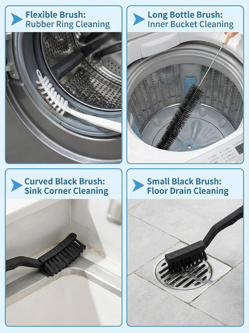 Set, (6 Washing Machine Cleaning Brush Front Load Washer Machine Cleaner Accessories, Drum Laundry Cleaner Brush