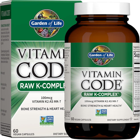 Garden of Life Vitamin K2 and K1, Vegan K Complex for Bone Strength and Heart Health, 60 Day Supply