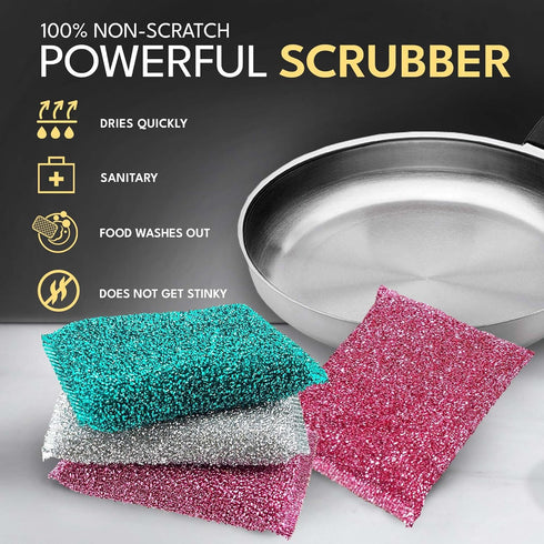 Kitchen Sponges (30 Pcs Pack) - Non Scratch Scrubbers for Cleaning Dishes - Best Dish Sponge Pads for Washing &