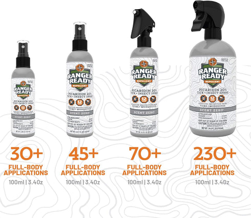 Ranger Ready Picaridin Insect Repellent Spray - Travel Size Mosquito and Tick Spray (3.4 oz)