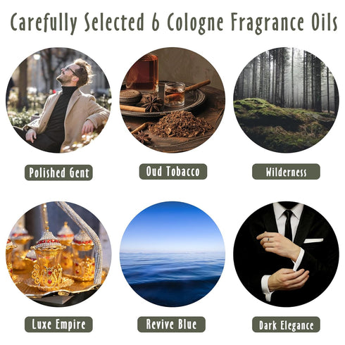 MitFlor Fragrance Oil, Cologne Oils for Men, Fragrance Oils for Perfume, Soap & Candle Making Scents, Aromatherapy Essential Diffuser Oils Gift Set, Oud Tobacco, Dark Elegance, Luxe Empire and More
