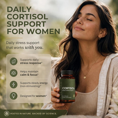 Reset KSM-66 60 EVEKIND Cortisol Supplement for Women | Stress Support for Mood, Energy & Hormone Balance | Calm, Focus