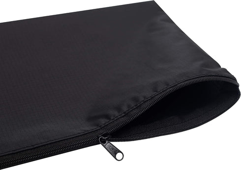 Zipper Bag Set of 3 - Carry All Pouch to Organize Travel Toiletries, Pens, Cosmetics (9.5 x 6.5, Black)