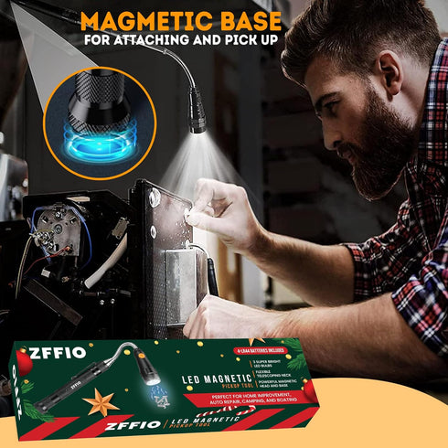 ZFFIO Gifts for Men Stocking Stuffers for Adults Christmas - Magnetic Flashlight Pickup Tool White Elephant Gifts