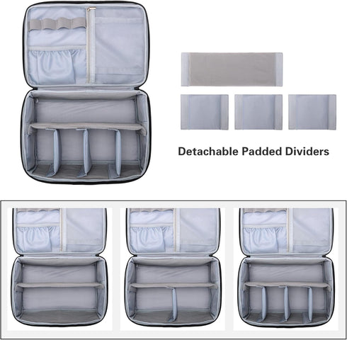 Trunab Medicine Storage Bag with Combination Lock, Lockable Pill Bottle Organizer, Travel Medication Carry Case