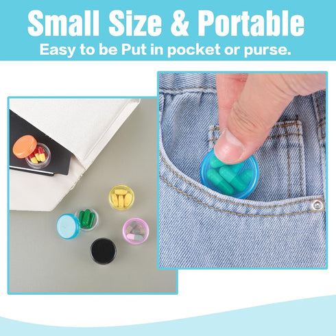 Wanmu 12Pcs Small Pill Box, Portable Travel Mini Pill Organizer Box Daily Medicine Case Holder for Pocket Purse