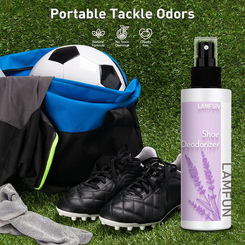 Shoe Odor Eliminator, Lamfun Deodorant Spray for Sneakers or Smelly Feet, Natural Lavender Deodorizer