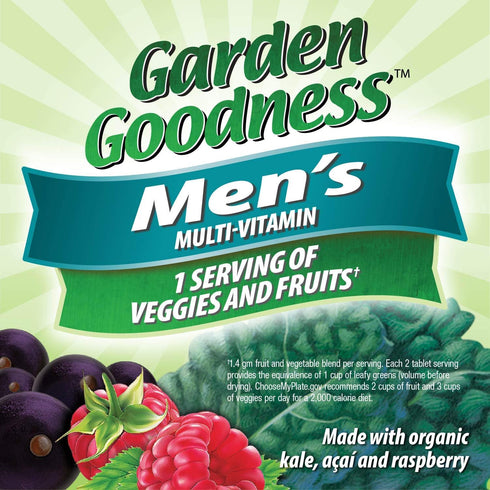 Nature's Way Alive! Garden Goodness Men's Multivitamin - 60 Tablets with High Potency B-Vitamins