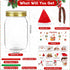 MUOUAKATE Christmas Money Holders for Cash, Christmas Mason Jar with Santa Hat Scarf and Stickers, DIY Cash Holder