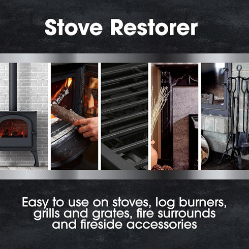 Furniture Clinic Stove Restorer | Restores Natural Matte Black Color on Log Burners, Grates, & Fireplaces (250ml)
