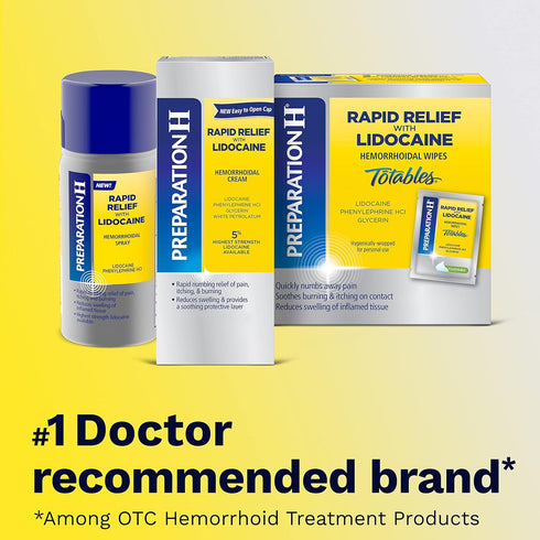 Preparation H Rapid Relief Hemorrhoid Cream with Lidocaine - Numbing Relief for Pain, Swelling, Itching - 1 Oz