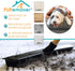 FURemover Heavy Duty Rubber Broom with Squeegee, Outdoor Pet Hair Remover Black and Yellow