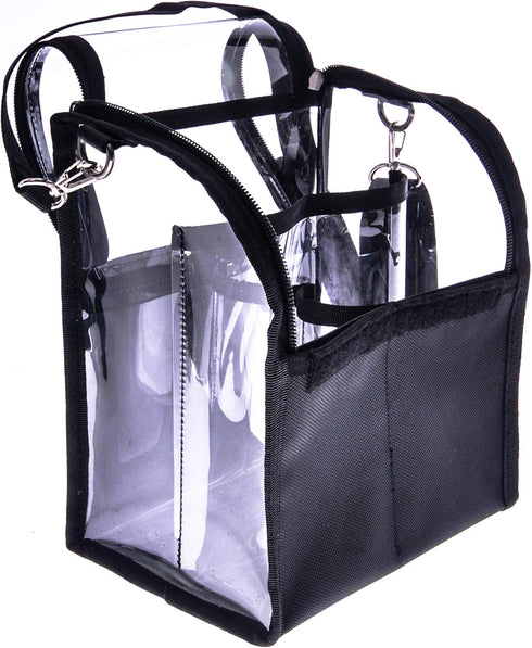 Trave Medium Makeup Brush Buddy - Cosmetic Kits Storage Organizer Bag with 4 Dividers & Shoulder Straps