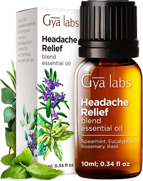 Set Set 2x0.34 oz Headache Essential Oil Blend & Brain Booster Essential Oil Blend - Aromatherapy Grade Essential Oils