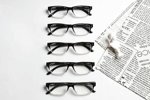Eyekepper Classic Reading Glasses for Men, 5 Pack with Spring Hinges