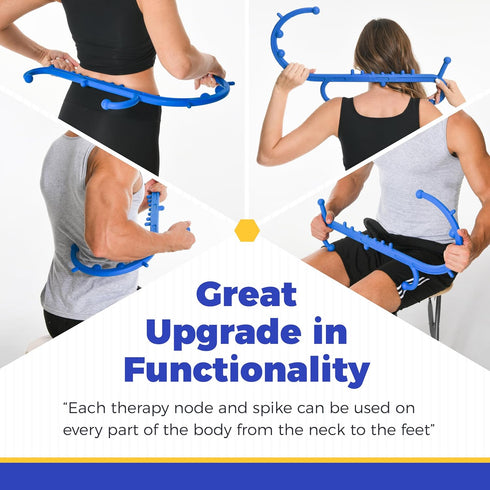 Back and Neck Massager, Trigger Point Massage Tools for Pain Relief and Self Massage Stick for Men & Women