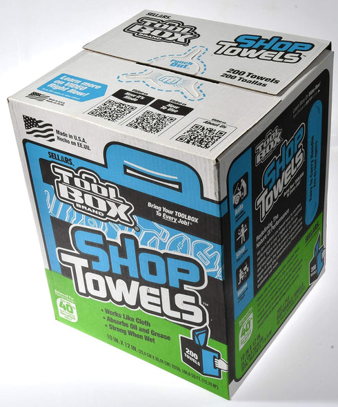Sellars Wipers & Sorbents TOOLBOX Z400 1 Count 200 Box of Center Pull Shop Towels - Box - Towels