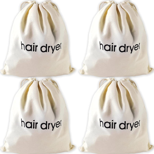 RONYOUNG 4PCS Hair Dryer Bags, Drawstring Storage Organizer Travel Bag for Hairdryer