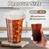 Qinsihwn 20 oz Lids,25 Sets Clear Plastic Cups with Strawless Sip Disposable Iced Coffee Cups with Lids,Disposable
