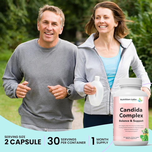 NUTRITION LABS BE BETTER Candida Cleanse Supplement for Balance & Support, Candidase Detox, Women & Men. Gut Health