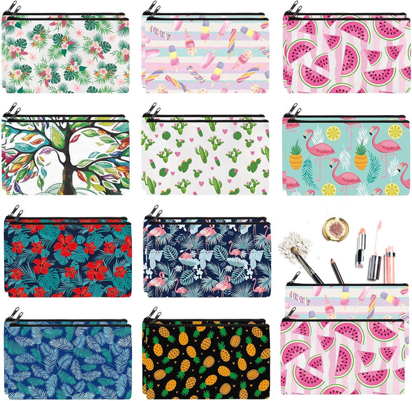 Reginary 20 Pieces Cosmetic Bag - Roomy Makeup Organizer with Zipper Toiletry Pouch for Travel, 7 x 4.3 Inches