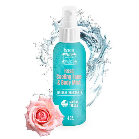 Terry Jacobs Tropical Waters Rose Water Makeup Setting Spray | Alcohol-Free, Oil-Free | 4 Fl Oz Hydrating Face & Hair