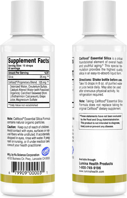 Cellfood Essential Silica Anti-Aging Formula, 4 fl oz - Supports Healthy Bones, Joints, Hair, Skin, Nails, Teeth